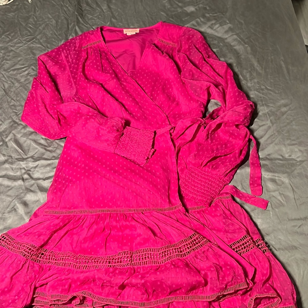 Like new Swiss dot wrap dress